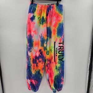 Truly vodka seltzer sweats pants joggers large tie dye fleece